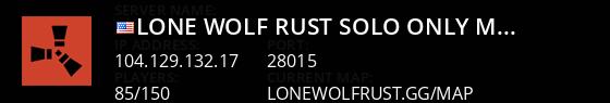 Lone Wolf Rust | Solo Only, Monthly, No BP Wipes Live Banner 1
