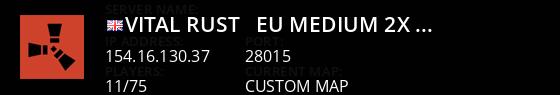 Vital Rust - EU Medium | 2x | Vanilla+ | No BP Wipes Live Banner 1