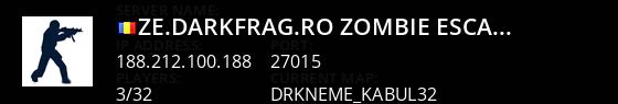ZE.DARKFRAG.RO | Zombie Escape | Nemesis Mode (x2.0) | Live Banner 1