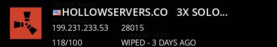 HollowServers.co - 3x Solo/Duo/Trio | JUST WIPED Live Banner 1