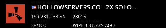 HollowServers.co - 2x Solo/Duo/Trio/Quad | X2 JUST WIPED Live Banner 1
