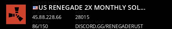 US RENEGADE 2x Monthly | Solo Duo | 50% Upkeep | No BP Wipe Live Banner 1