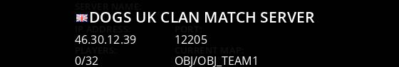 [DOGS] {UK} Clan Match Server Live Banner 1