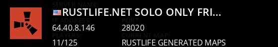 RustLife.net | SOLO ONLY | Fridays | US Live Banner 1