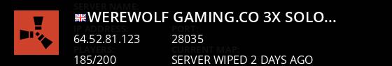 WEREWOLF GAMING.CO 3x Solo/Duo/Trio/Quad|Loot X3|JUST WIPED Live Banner 1