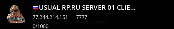 Usual-Rp.Ru | Server: 01 | Client: 0.3.7 Live Banner 1