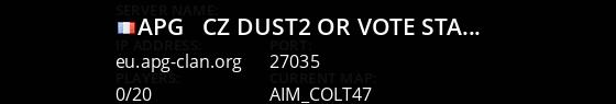 [APG] - CZ dust2 or Vote [Stats|FastDL] Live Banner 1