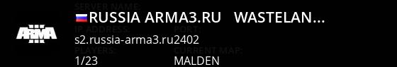 RUSSIA-ARMA3.RU - Wasteland - Malden - PvE Live Banner 1